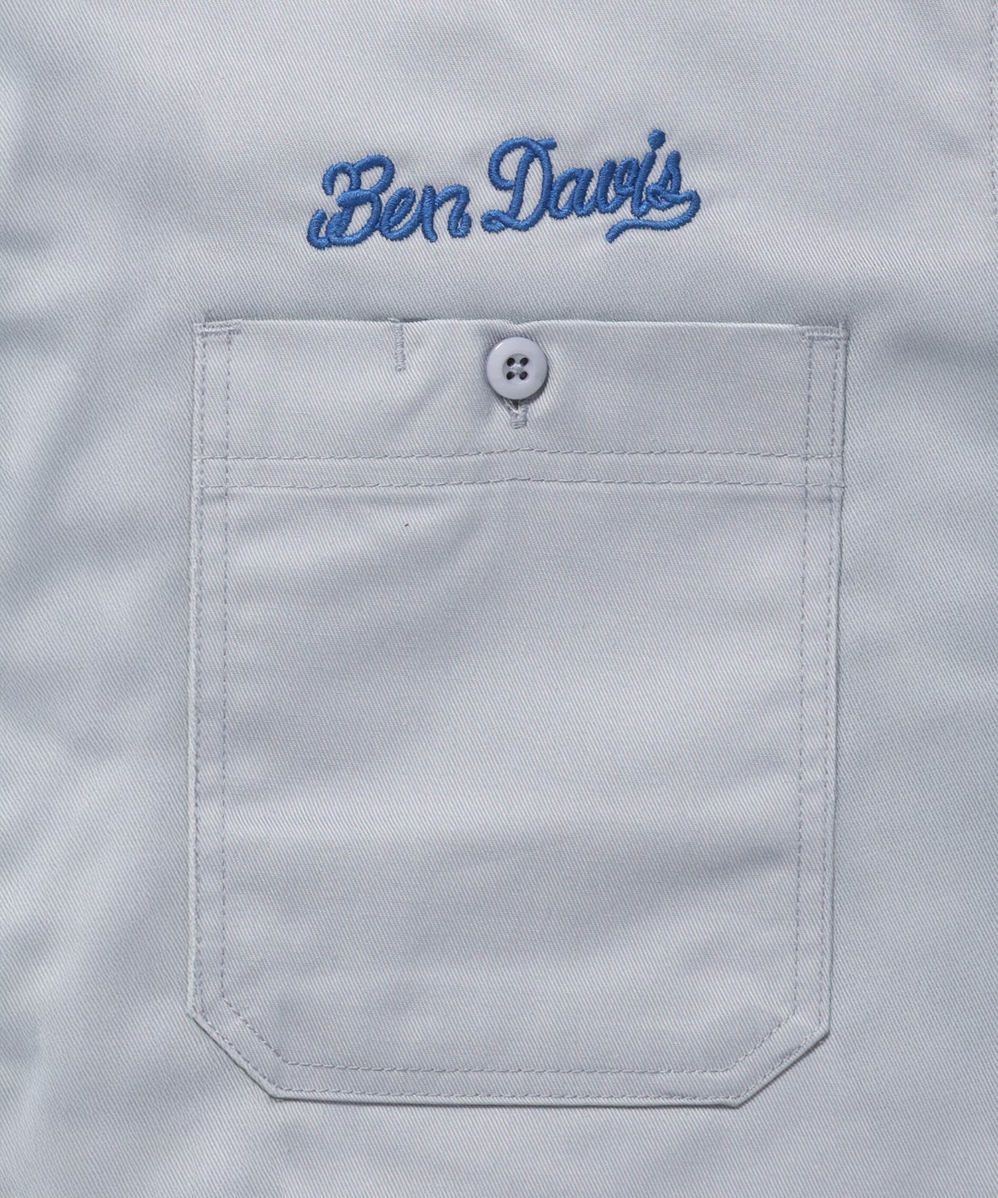 RACER S/S WORK SHIRT / 半袖 シャツ ワーク レギュラーカラー ボックスシルエット ライトグレー