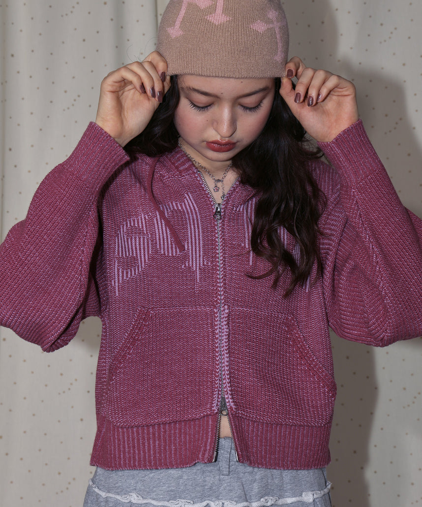 sqnz（エスキュンズ）】sqnz knit zip p/k / ニット ジップパーカー