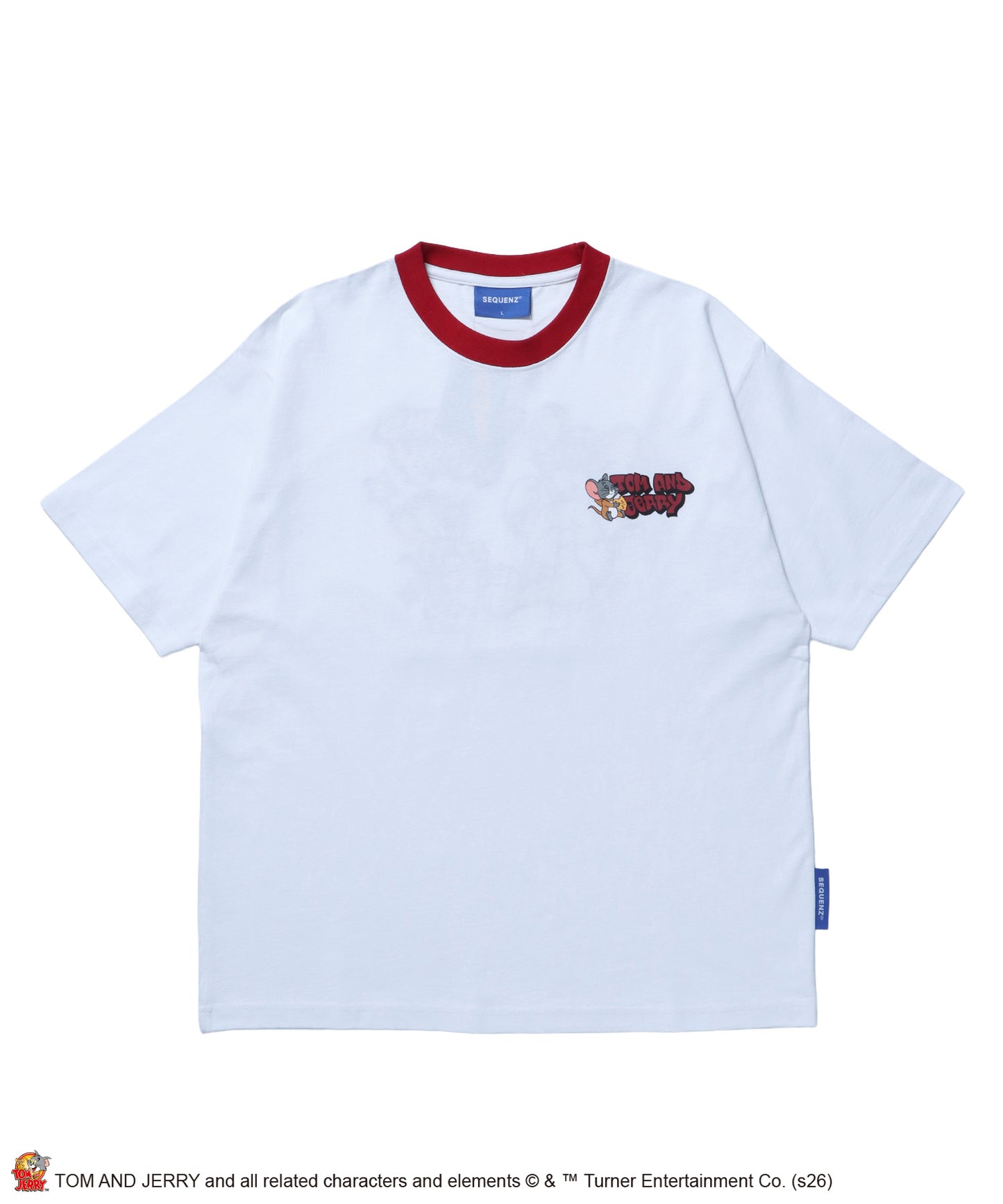TJ COSTUME RINGER TEE / トムとジェリー リンガー Tシャツ 半袖 クルーネック 刺繍 オーバーサイズ ホワイト