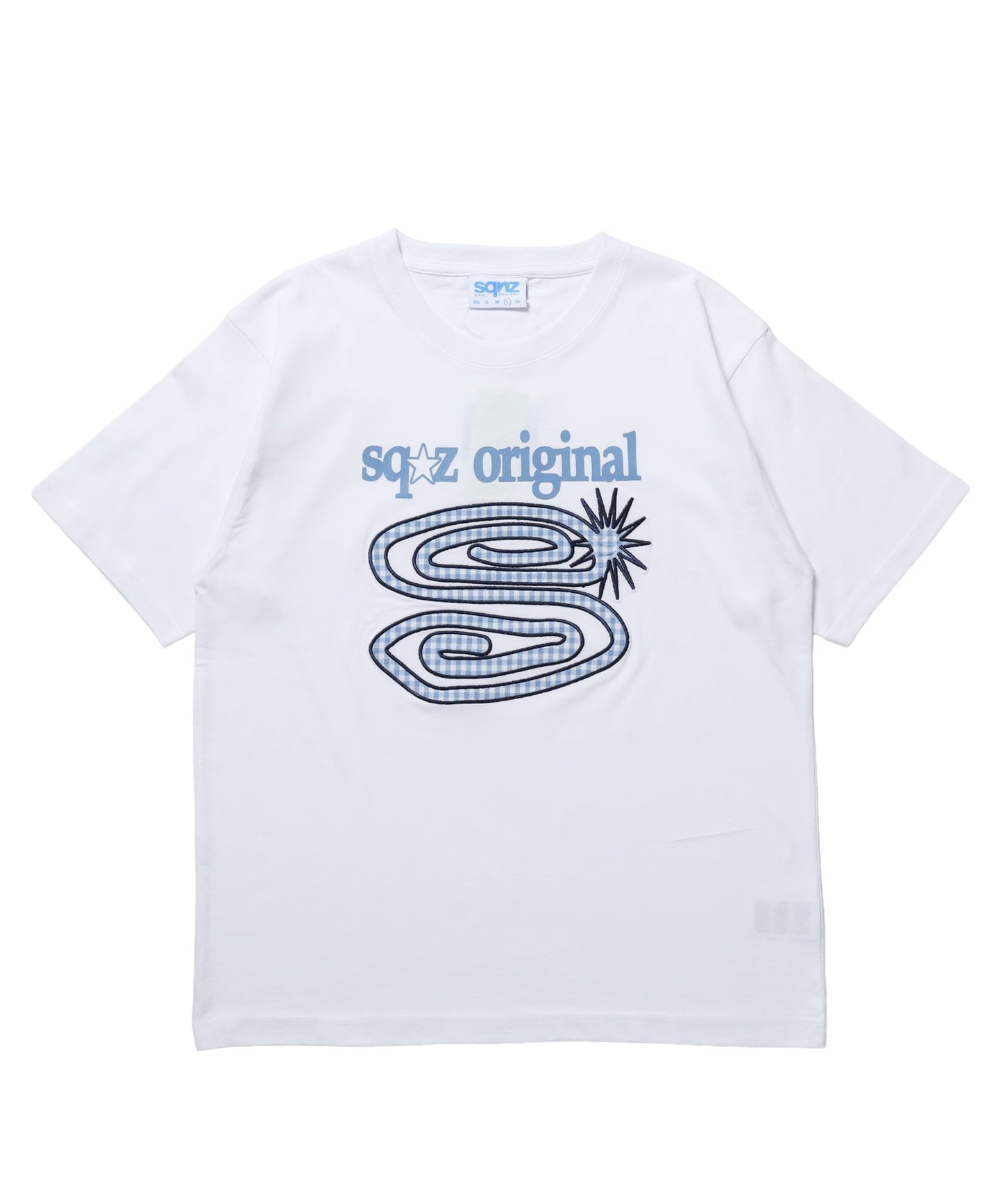 ※WEB限定 / ぐるぐるワッペン半袖Tシャツ / sqnz guru-guru patchwork tee ホワイト