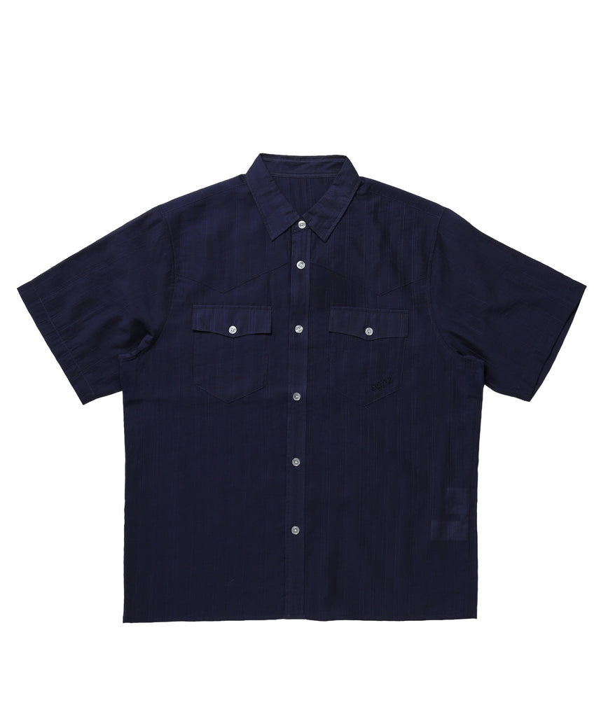 WEB限定 / ウエスタン半袖シャツ／sqnz western sheer shirts ネイビー