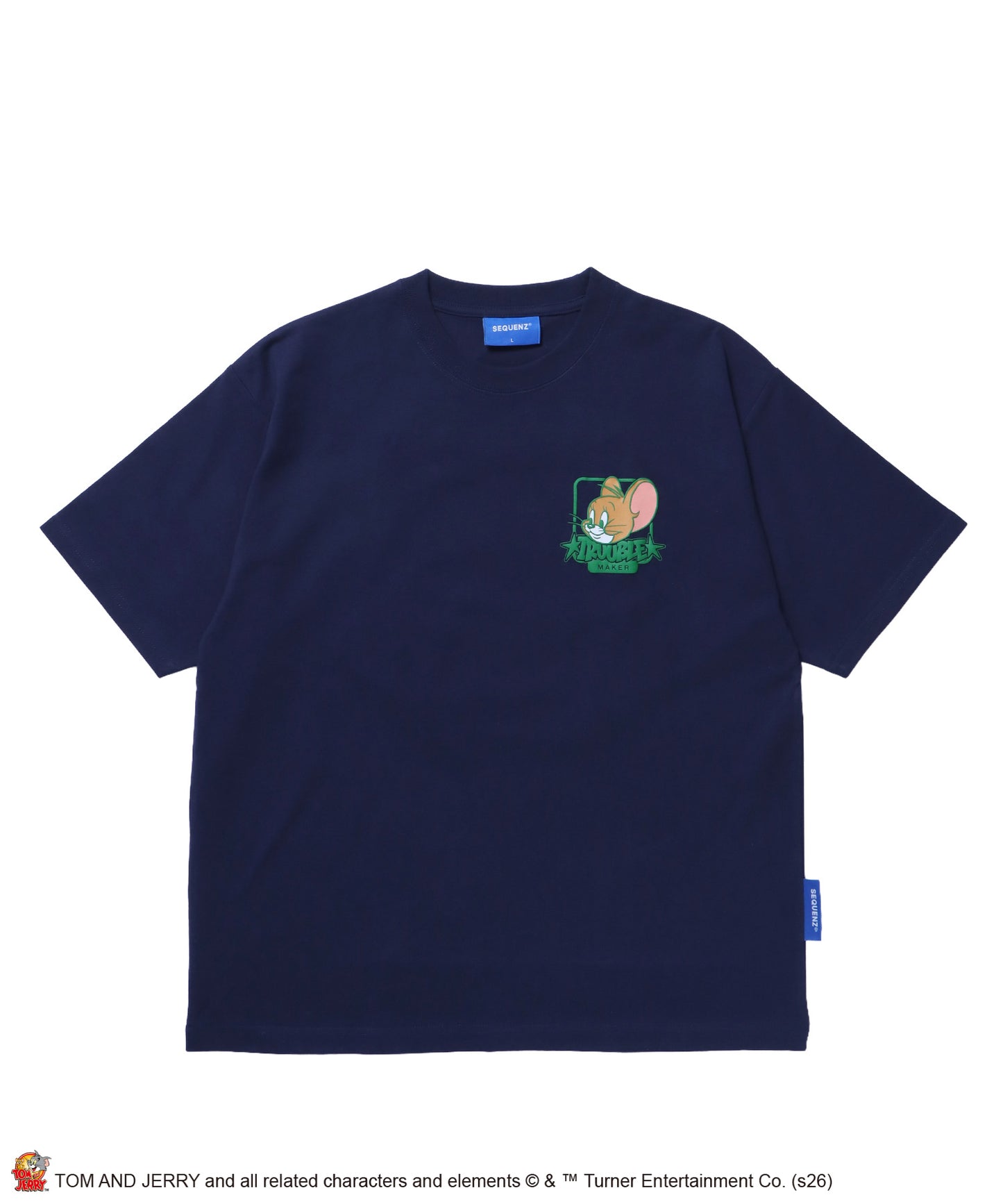 TJ BACK STYLE JERRY TEE / トムとジェリー Tシャツ 半袖 クルーネック プリント オーバーサイズ ダークネイビー