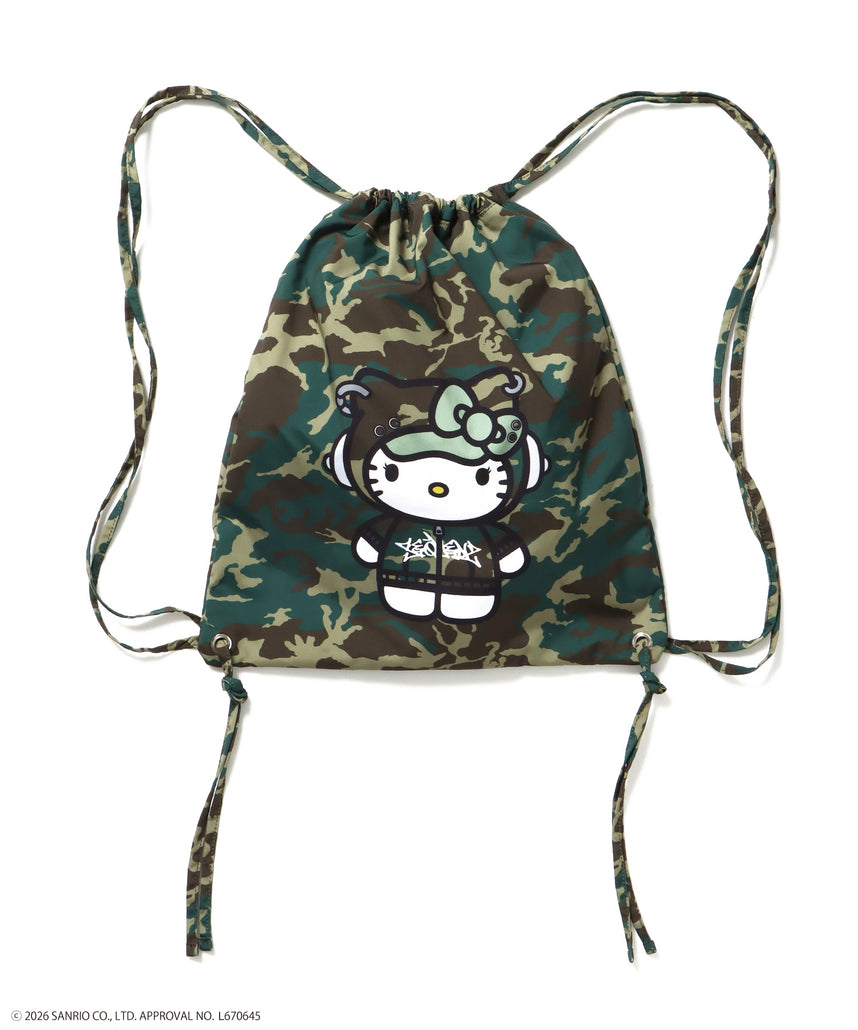 HK KITTY DAILY KNAPSACK / ナップサック バック 雑貨 ２WAY プリント リバーシブル ユニセックス 柄80