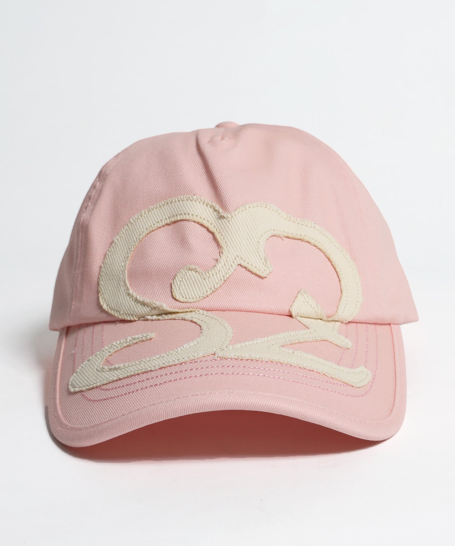 ※WEB限定 / ワッペン / またぎデザインキャップ /sqnz logo applique stitch cap ピンク