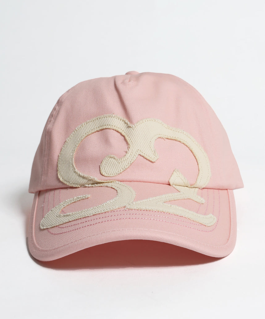 ※WEB限定 / ワッペン / またぎデザインキャップ /sqnz logo applique stitch cap ピンク