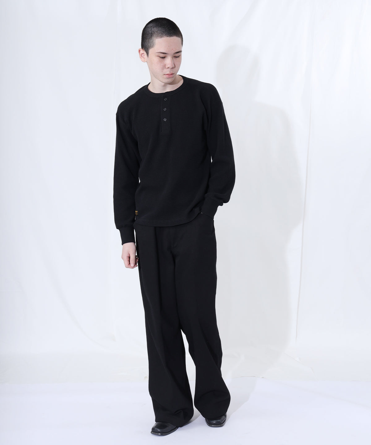 WAFFLE L/S HENLEY / ワッフル ヘンリーネック ロンT ユニセックス 長袖 サーマル