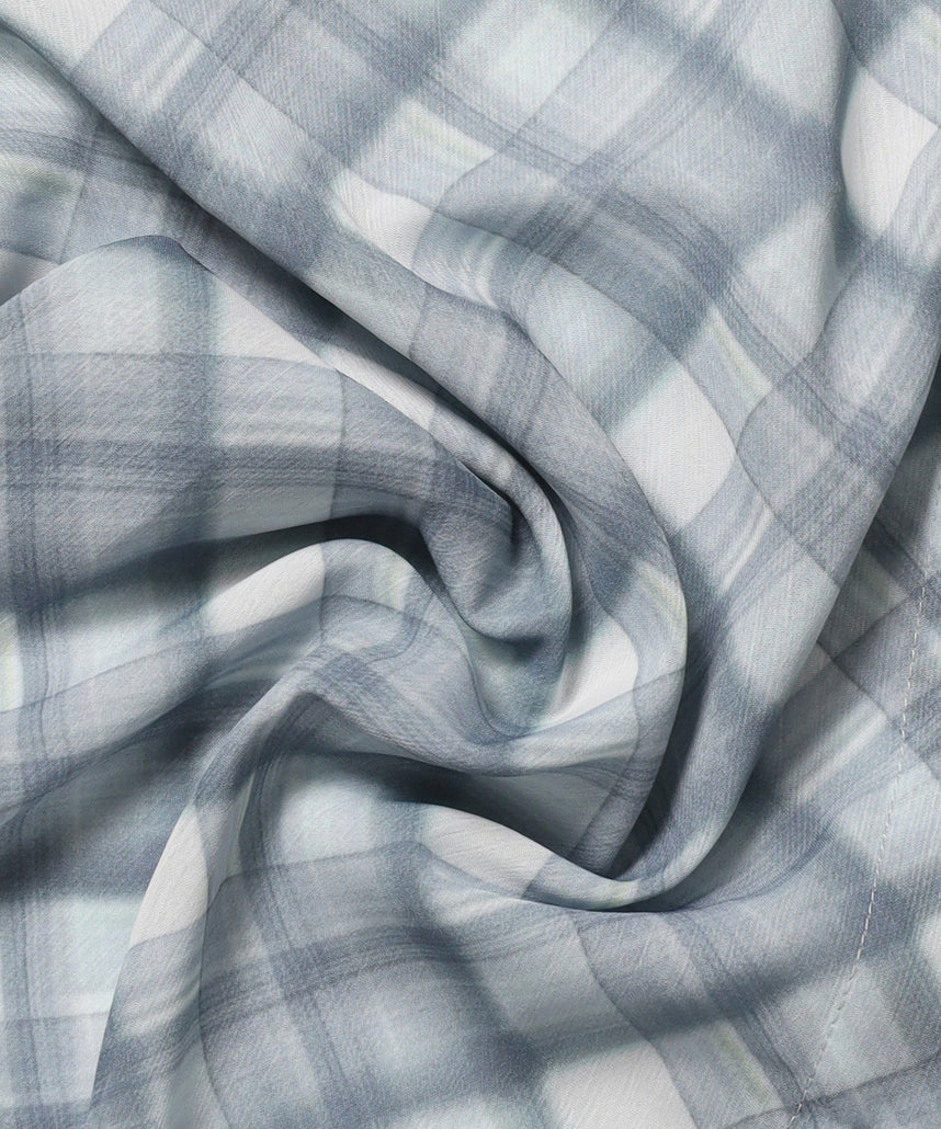 ※WEB限定 / レディースチェック半袖シャツ / sqnz sheer check shirts ブルーグレー