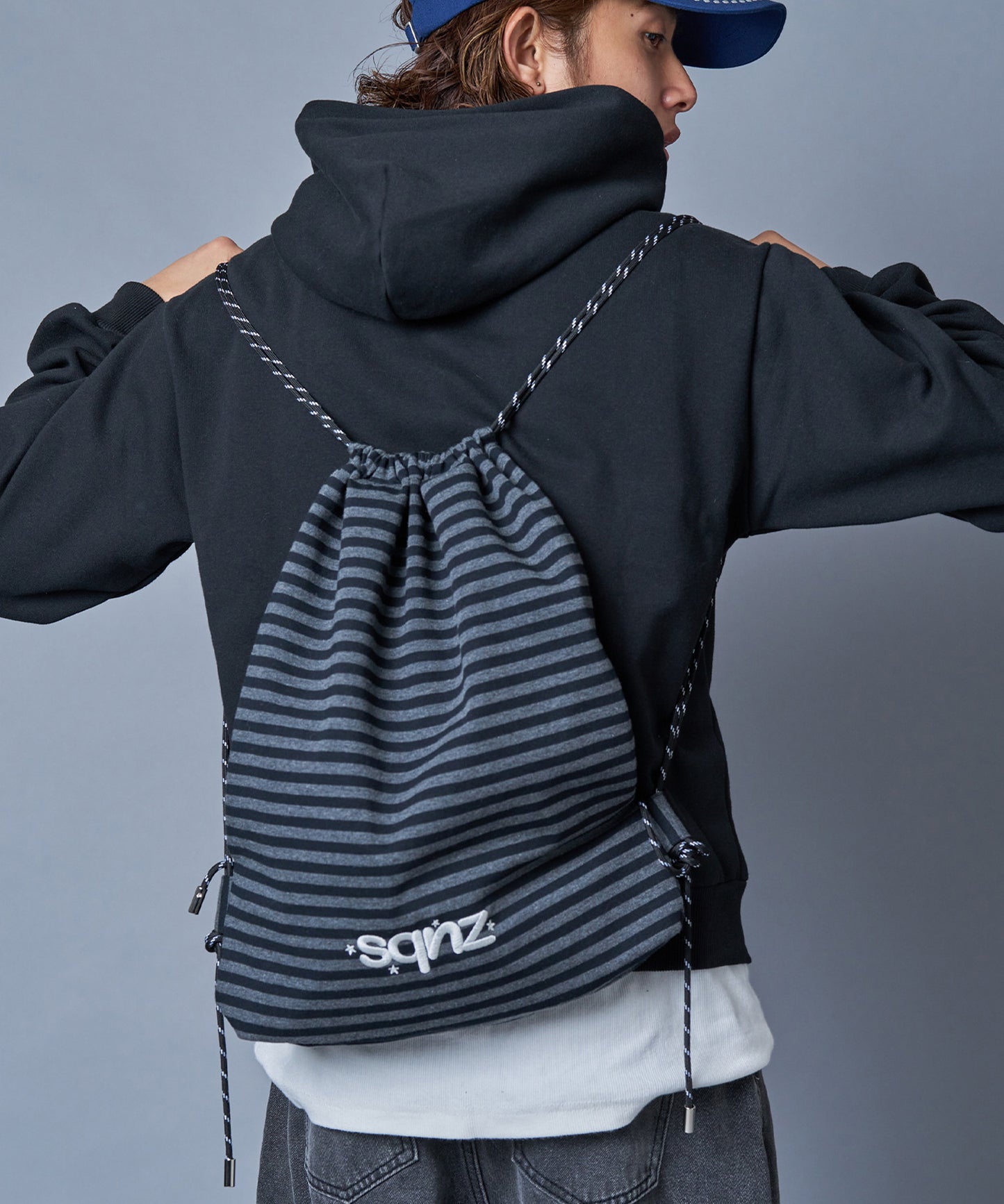 ≪予約商品≫sqnz dairy 2way knapsack / ナップサック トートバック 2WAY  チェック ボーダー 柄83