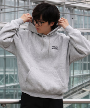 BD SWEAT HOODIE / スウェットパーカー プルオーバー フーディ ワンポイント刺繍 裏起毛 ユニセックス グレー