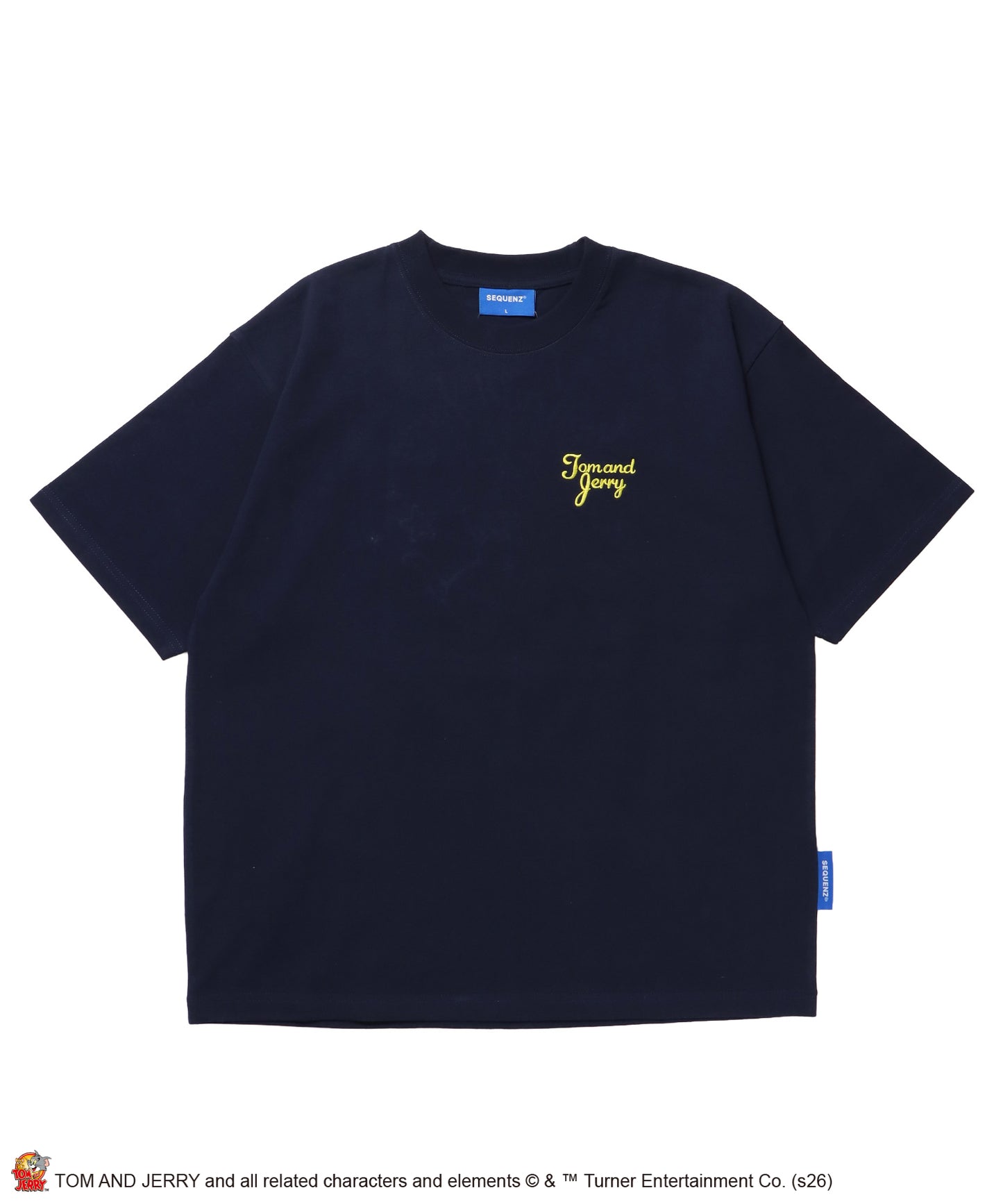 TJ GINGHAM DOG TEE / トムとジェリー 半袖 クルーネック 刺繍 ワンポイント ワッペン ユニセックス オーバーサイズ レイヤード ダークネイビー