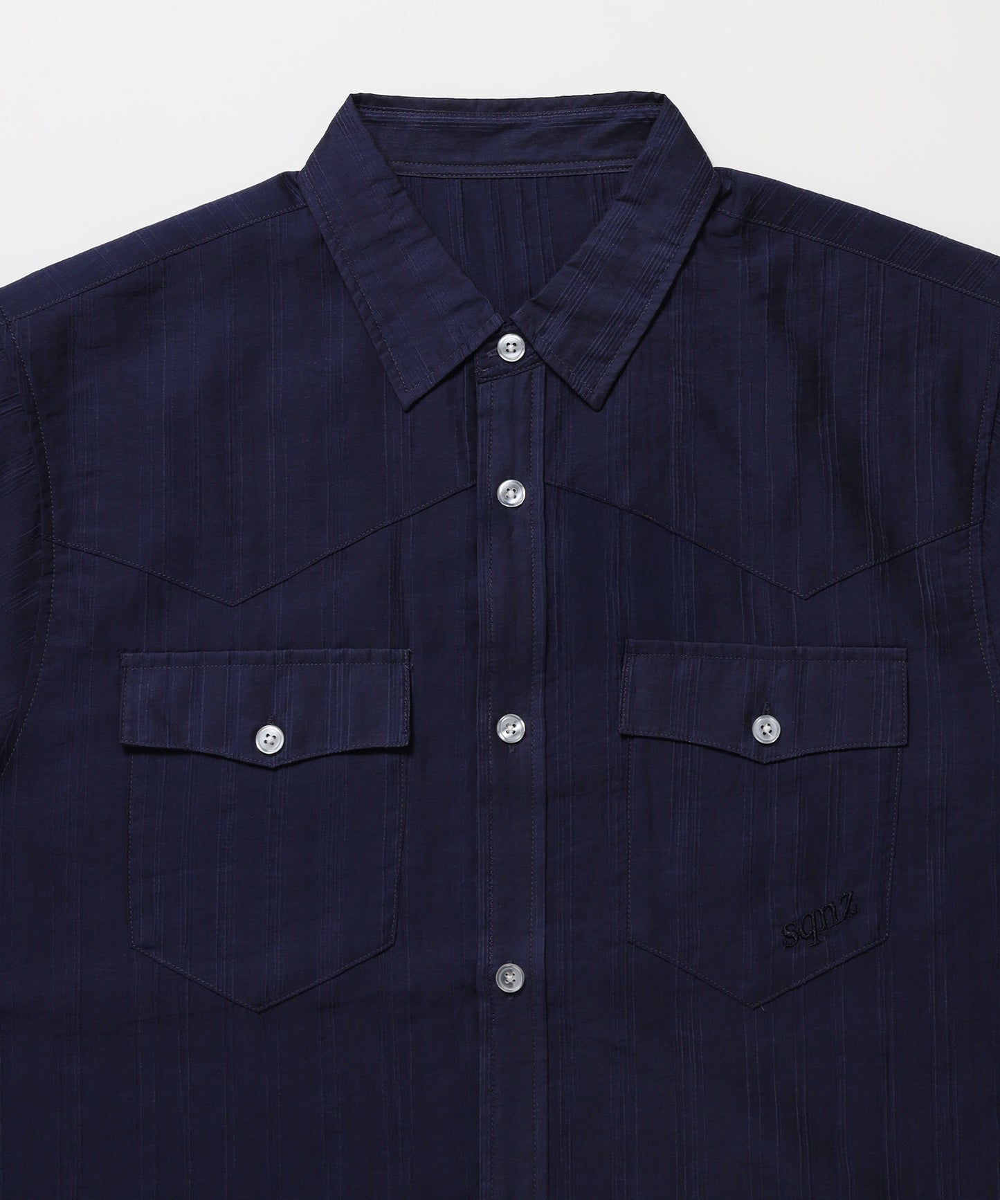 ※WEB限定 / ウエスタン半袖シャツ／sqnz western sheer shirts ネイビー