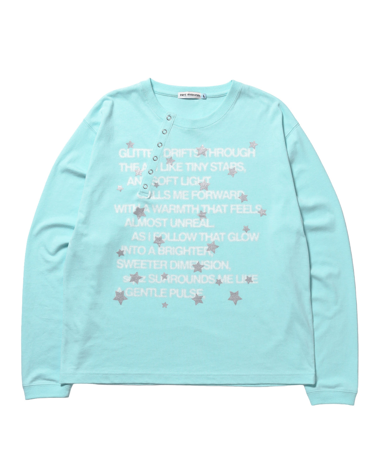※WEB限定 / ぼかしプリントヘンリーネックロンT / sqnzU BORDER L/S TEE ターコイズブルー