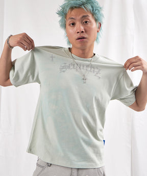 LOGO RHINE STONE S/S TEE / Tシャツ レギュラーサイズ クルーネック 半袖 ラインストーン グリーン