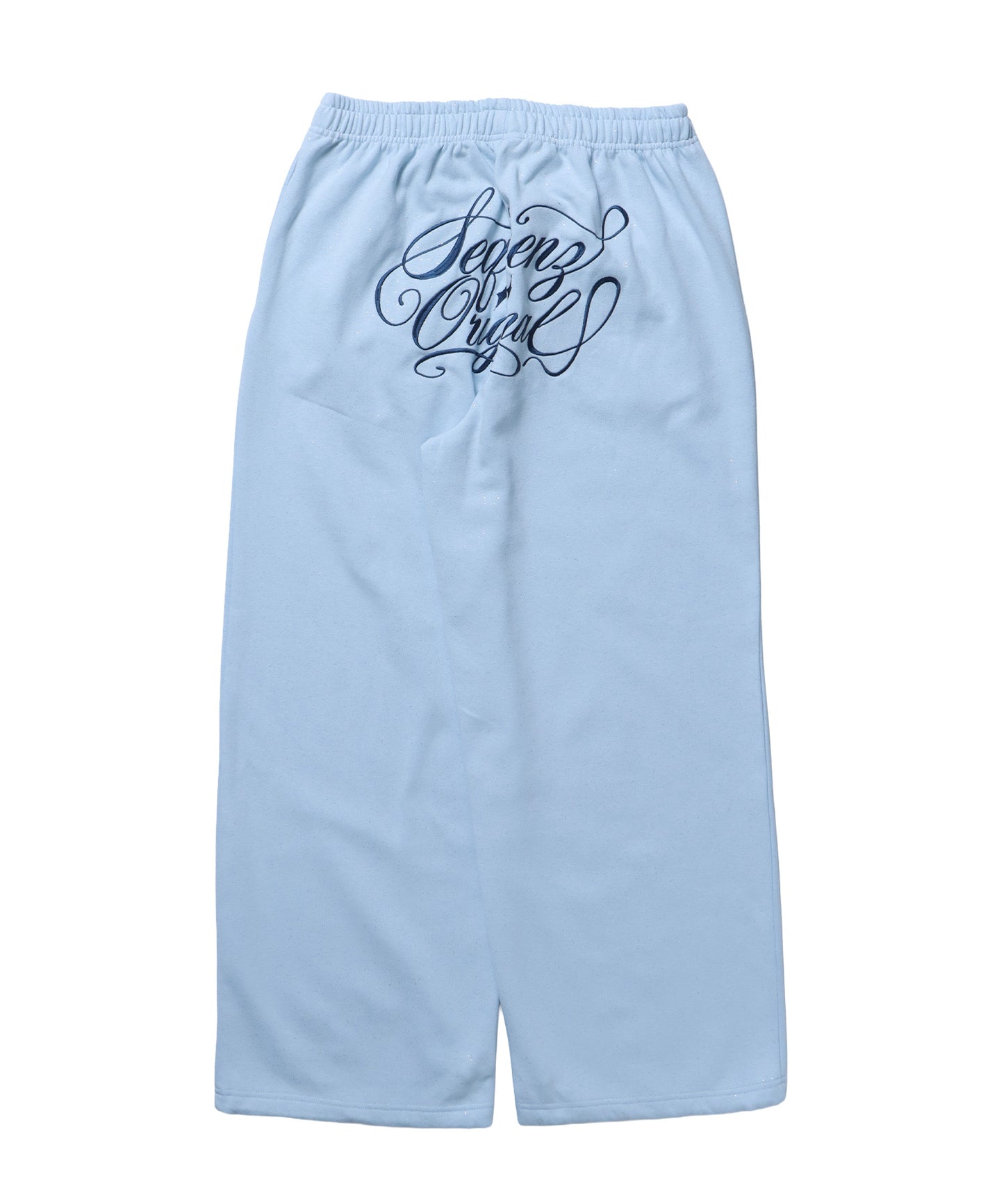 SQNZ GLITTER SWEAT PANTS / グリッター ラインストーン スウェットパンツ ドローコード 裏起毛 【セットアップ着用可】 スカイブルー