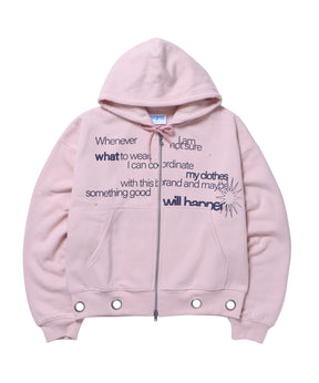 《予約商品》sqnz eyelet zip pk / ジップパーカー スタッズ フーディ ハトメ 裏起毛≪SET UP着用可能≫ ピンク