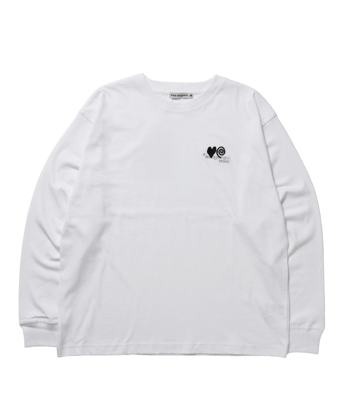 ※WEB限定 / サークルハート刺繍ロンT/sqnzU basic logo l/s tee ホワイト