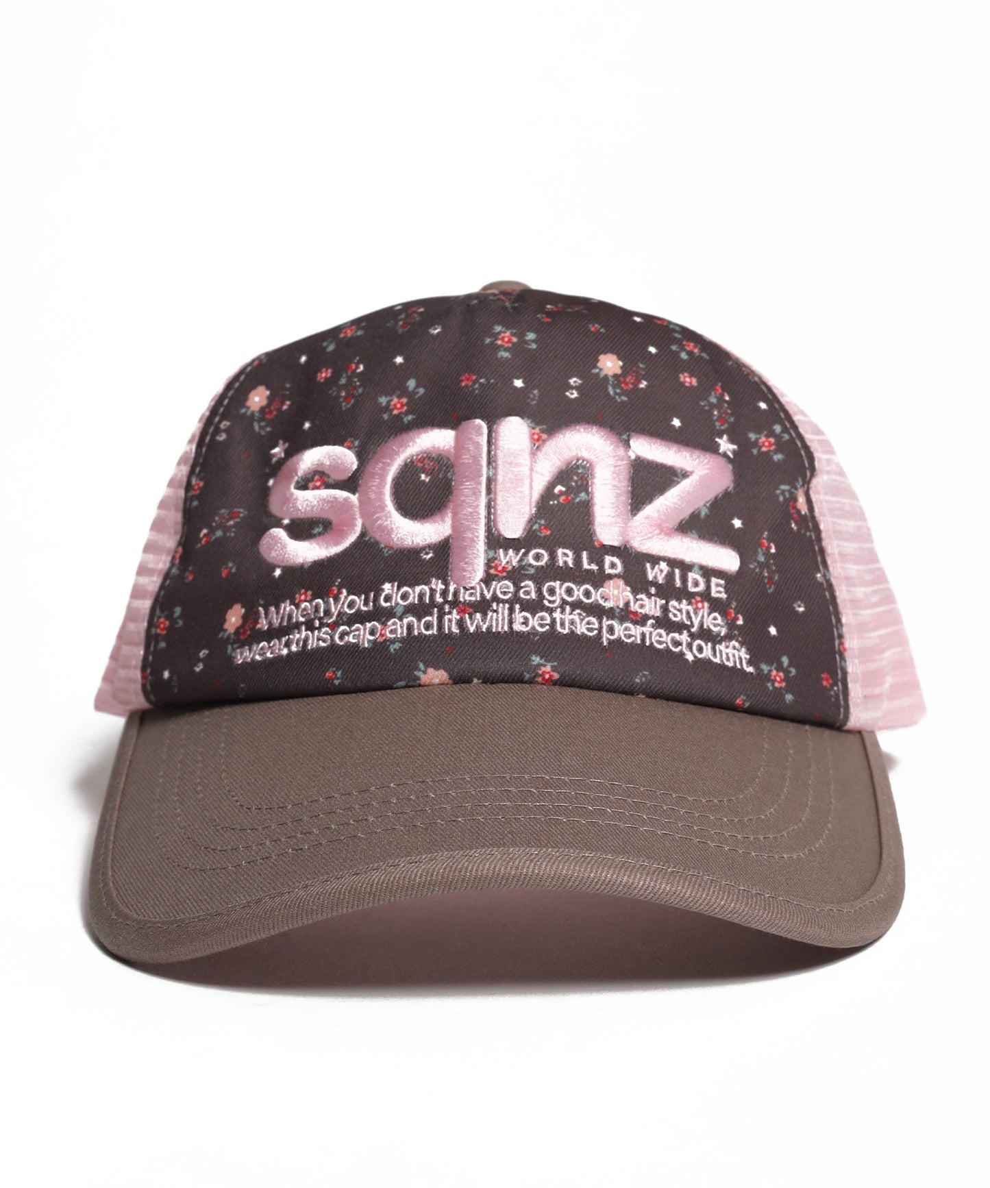 ※WEB限定 / 刺繍 / メッシュキャップ / sqnz mesh logo cap ブラウン