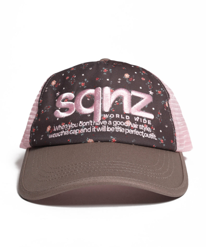 ※WEB限定 / 刺繍 / メッシュキャップ / sqnz mesh logo cap ブラウン