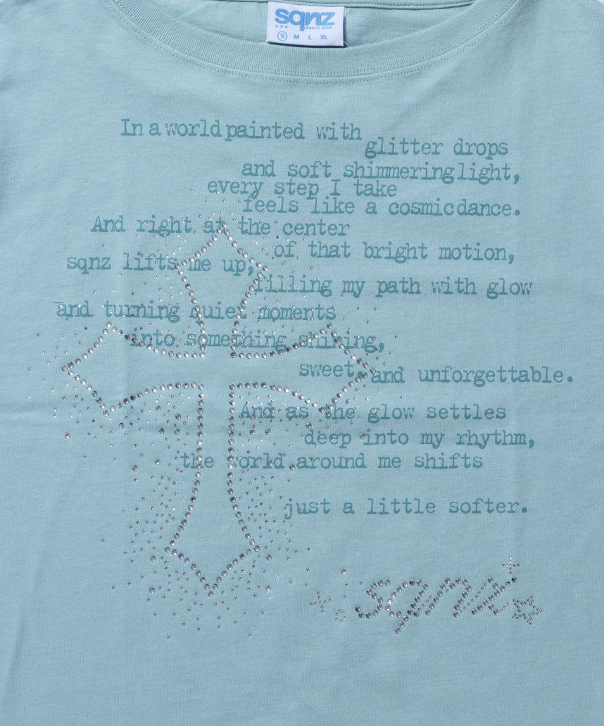 sqnz one-shoulder cross tee / レディース 半袖 Tシャツ ワンショルダー グリーン