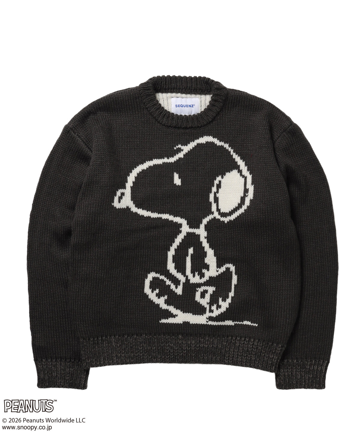 TP SNOOPY CHUNKY KNIT / スヌーピー メッセージプリント チャンキーニット チャコール