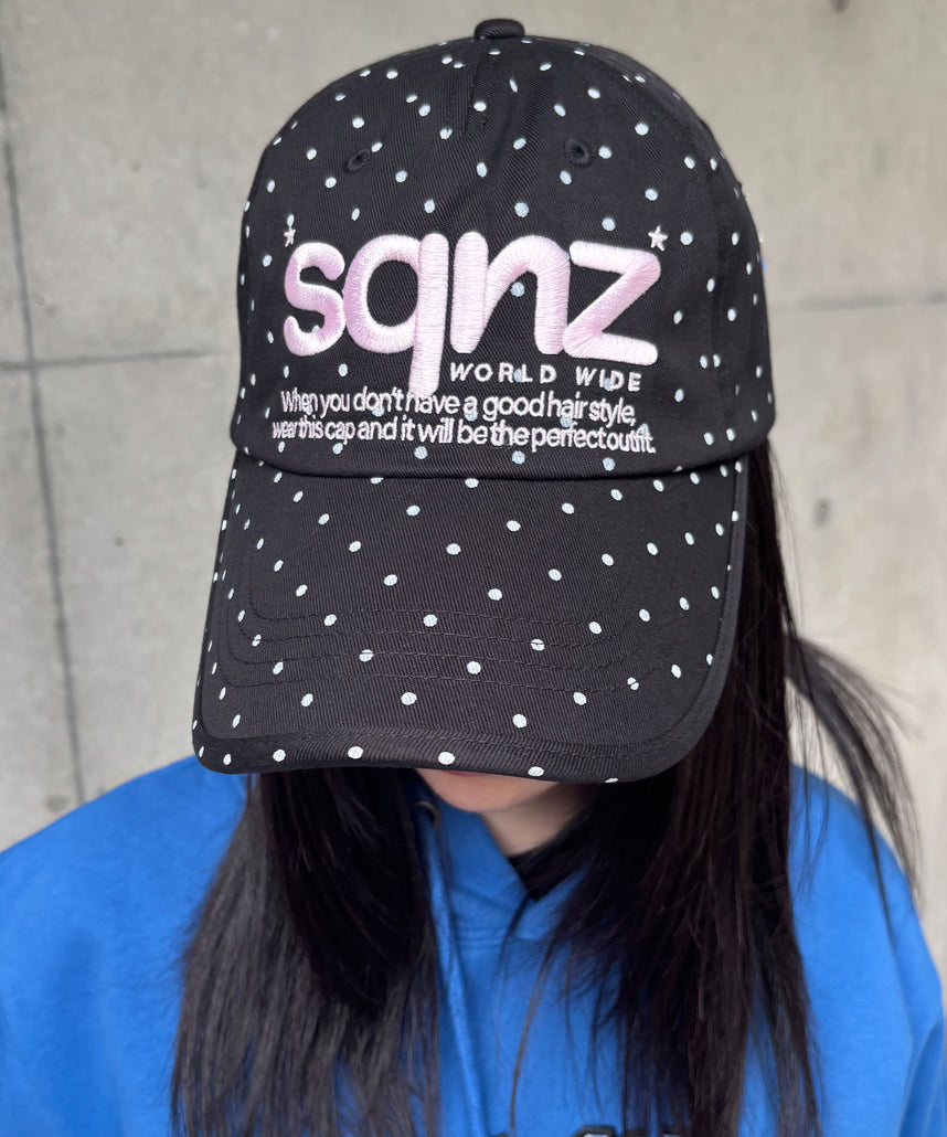 ≪予約商品≫※WEB限定 / ロゴ刺繍キャップ / sqnz logo cap ブラック