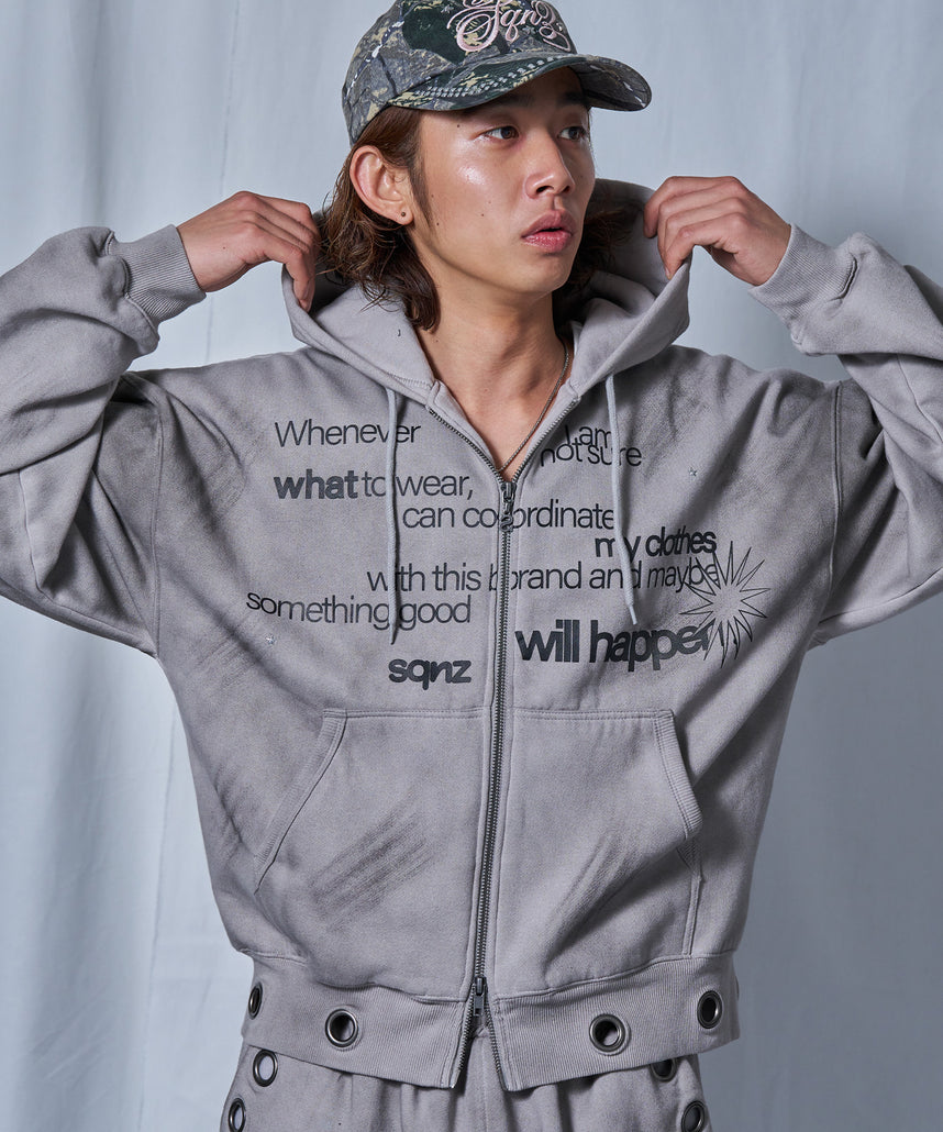 WEB限定 / アイレットジップパーカー / sqnz eyelet zip pk ライト