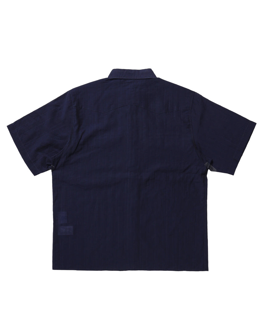 WEB限定 / ウエスタン半袖シャツ／sqnz western sheer shirts ネイビー