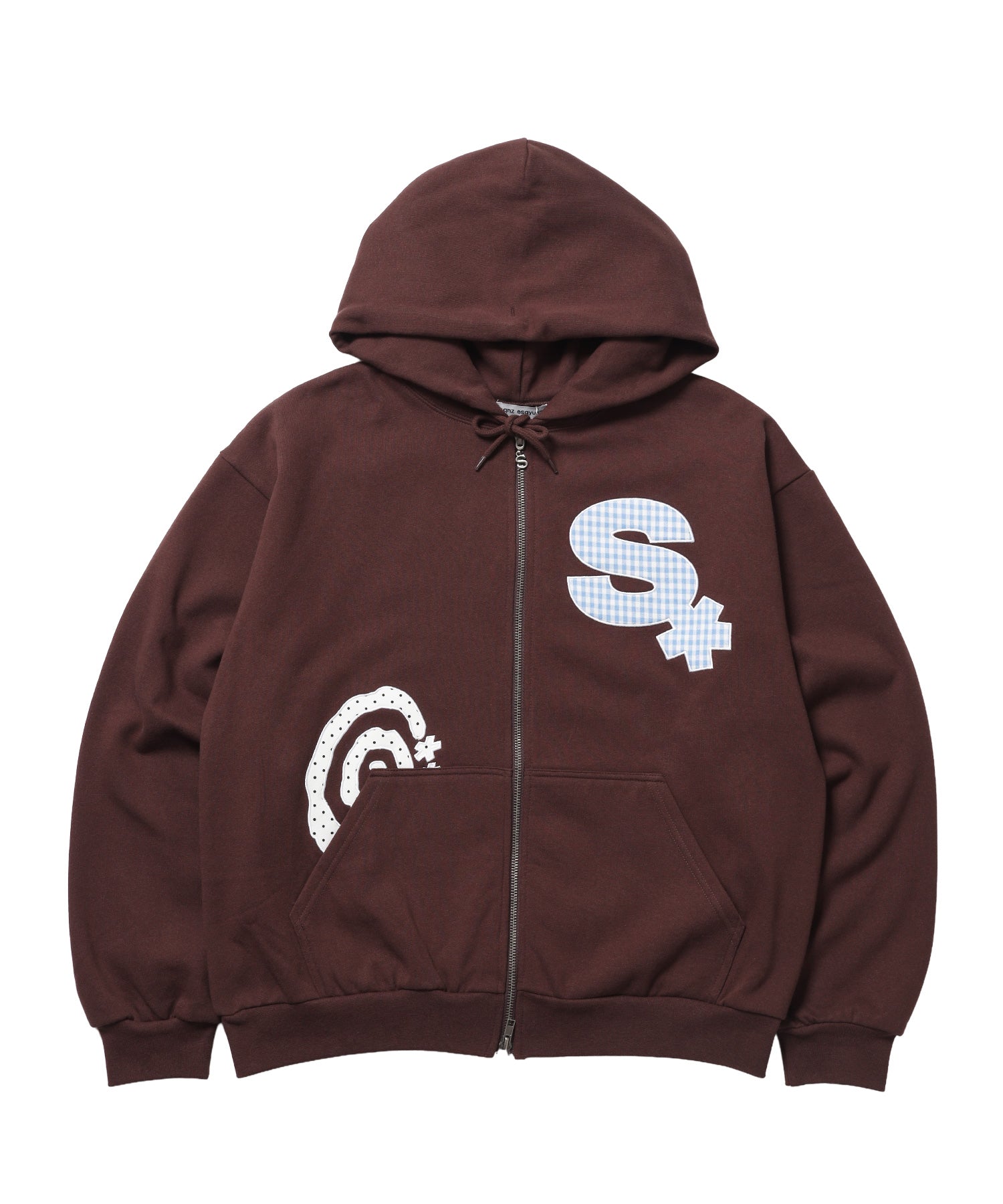 ※WEB限定 / ギンガムドットロゴジップパーカー / sqnzU spiral applique zip p/k