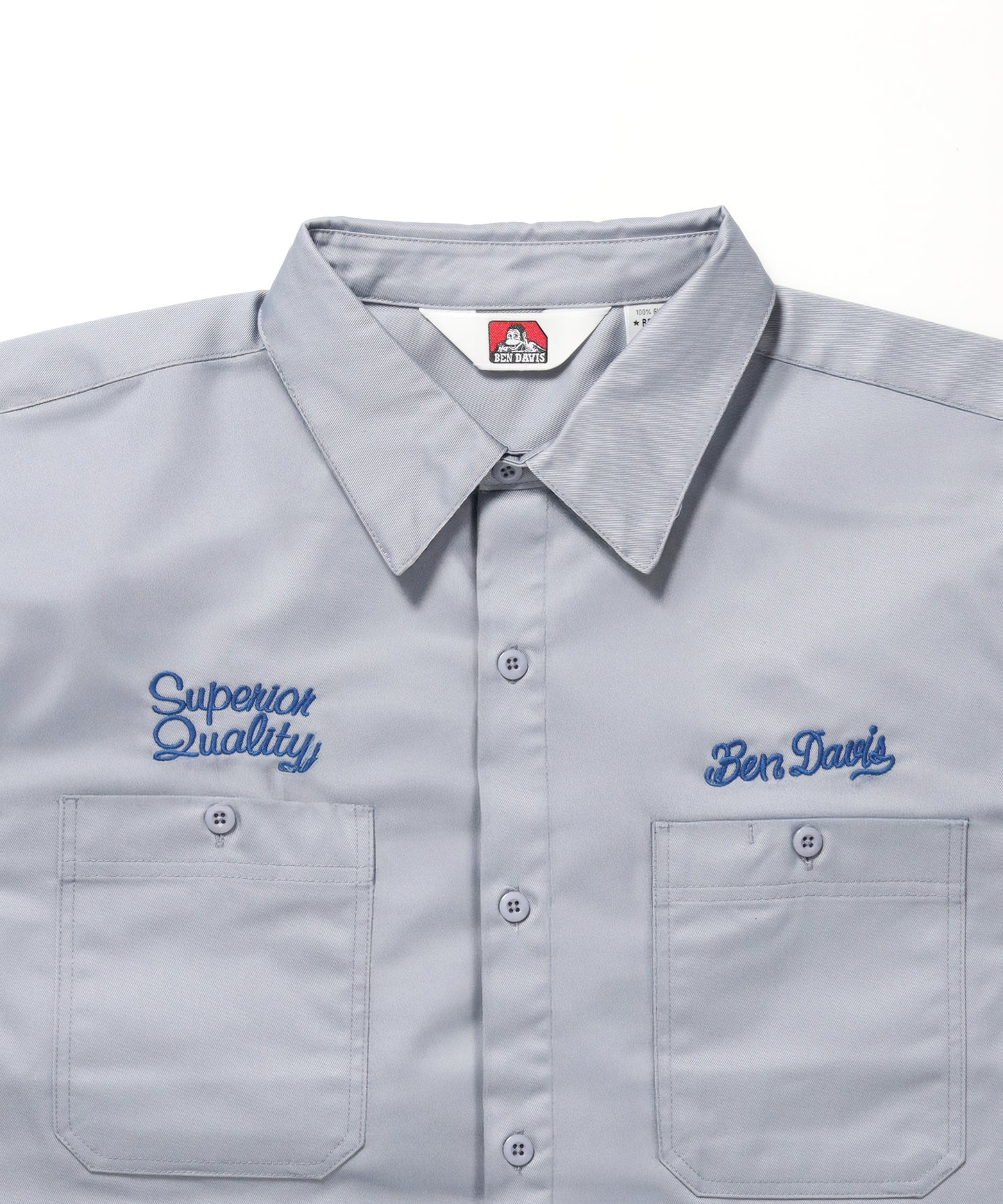 RACER S/S WORK SHIRT / 半袖 シャツ ワーク レギュラーカラー ボックスシルエット ライトグレー