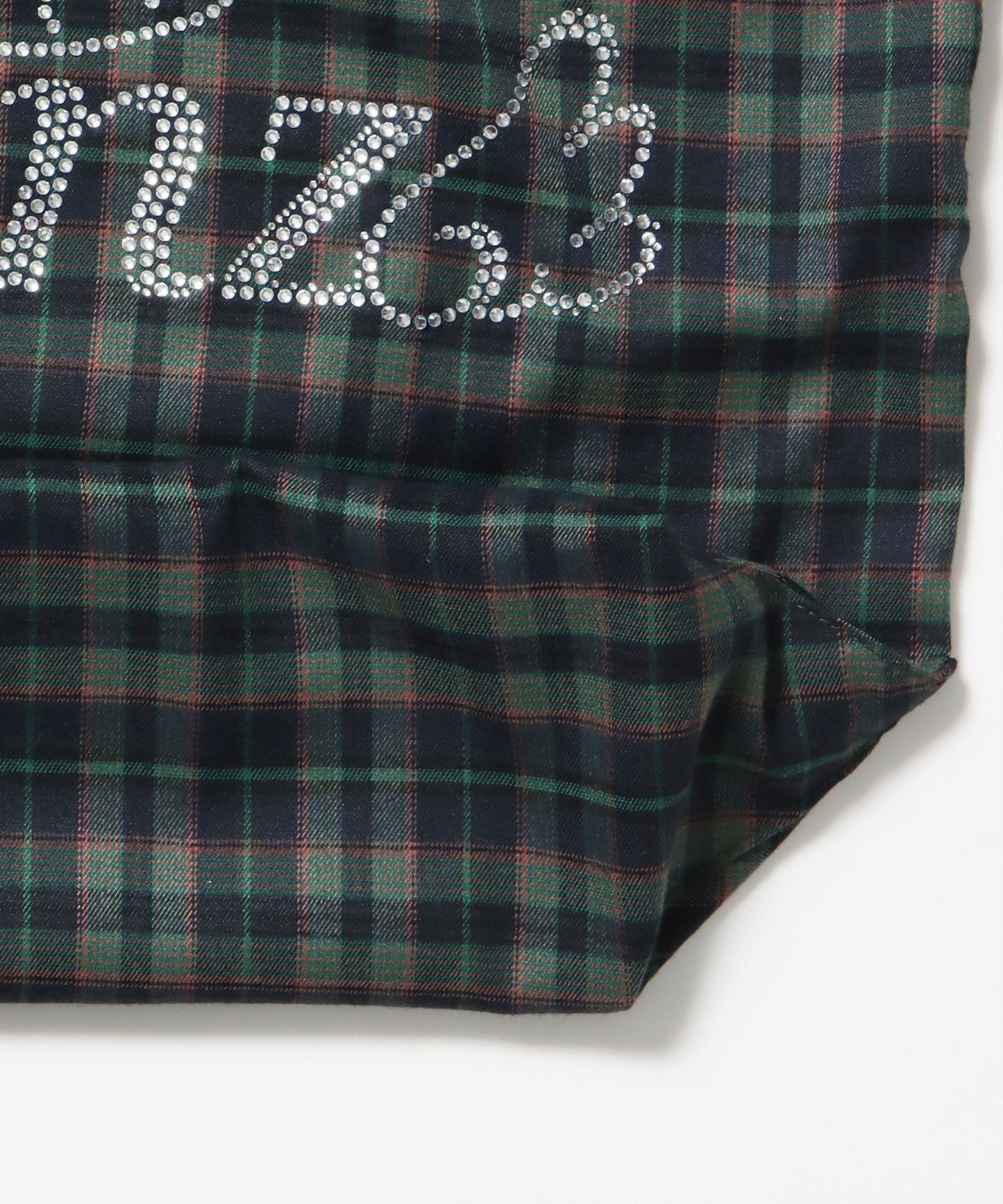 ≪予約商品≫sqnz favorite kira-kira totebag / ラインストーン バック チェック柄 2way ユニセックス グリーン
