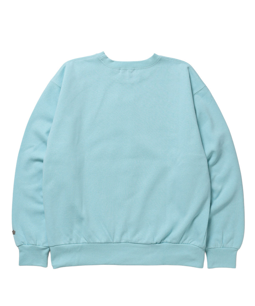 ※WEB限定  サークルハート刺繍裏起毛スウェット / sqnzU basic logo c/n ターコイズブルー