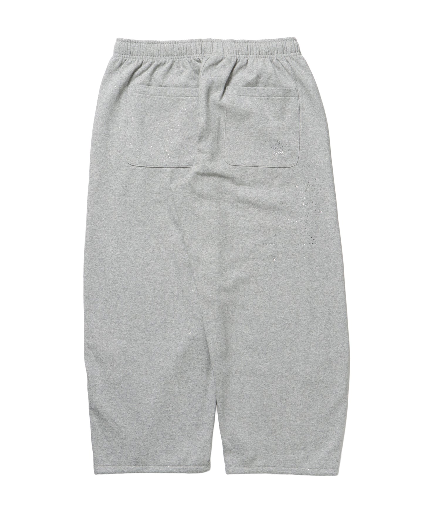 sqnz glitter sweat pants / グリッター スウェットパンツ ラインストーン ドローストリング ポケット 裏起毛 【セットアップ着用可能】 M.グレー