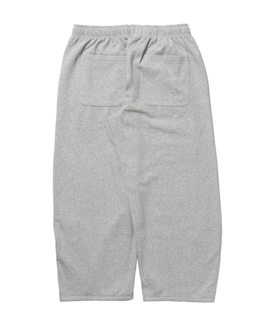 sqnz glitter sweat pants / グリッター スウェットパンツ ラインストーン ドローストリング ポケット 裏起毛 【セットアップ着用可能】 M.グレー