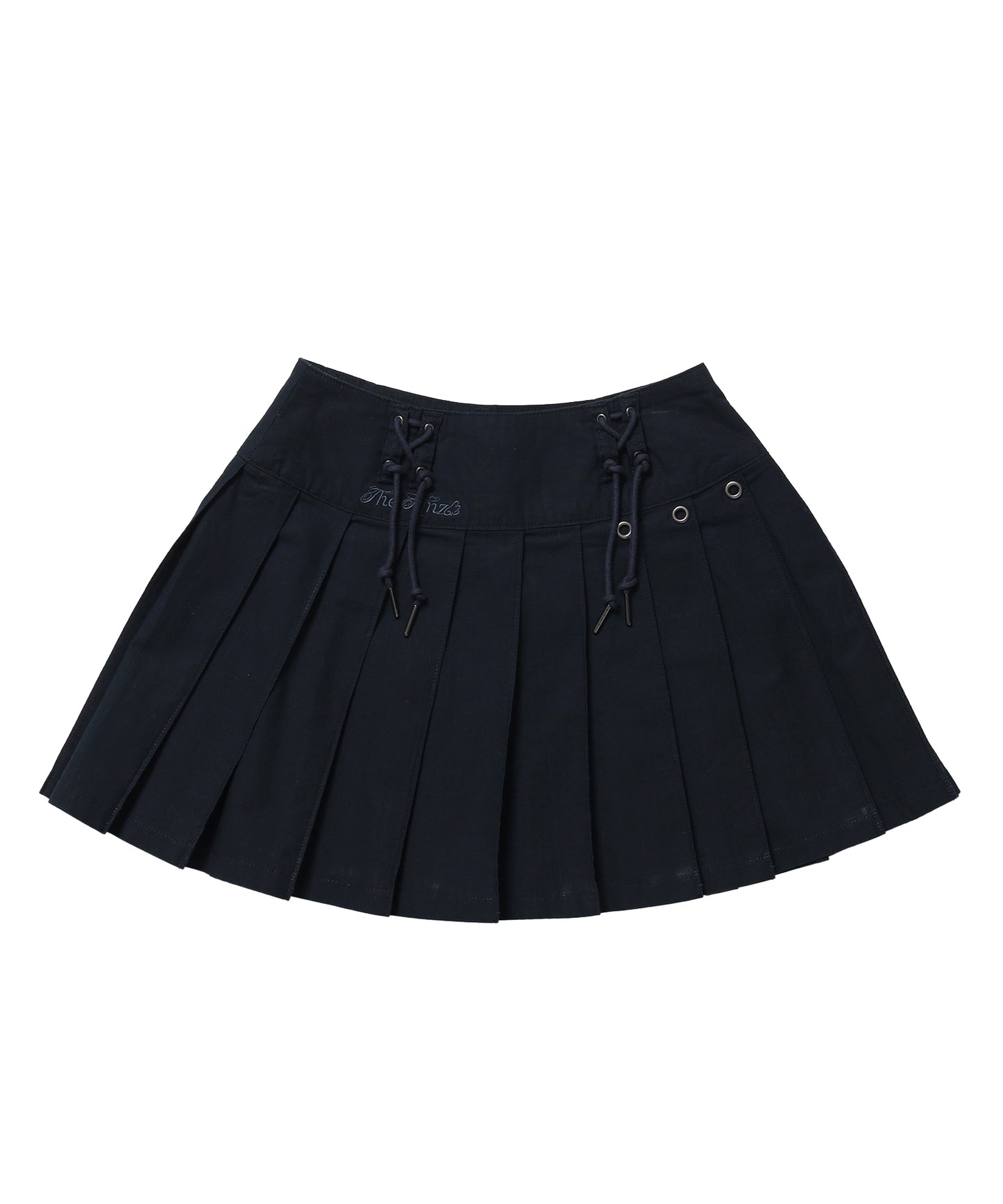 ※WEB限定 /  レディースアイレットプリーツミニスカート / sqnz eyelet pleats skirt ダークネイビー