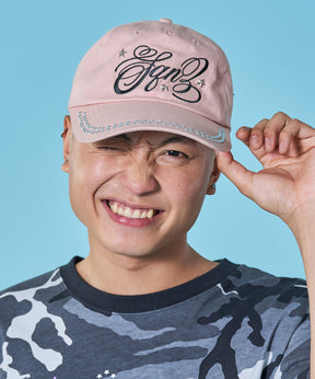 ※WEB限定 / ラインストーンロゴキャップ / sqnz studs cap ライトピンク