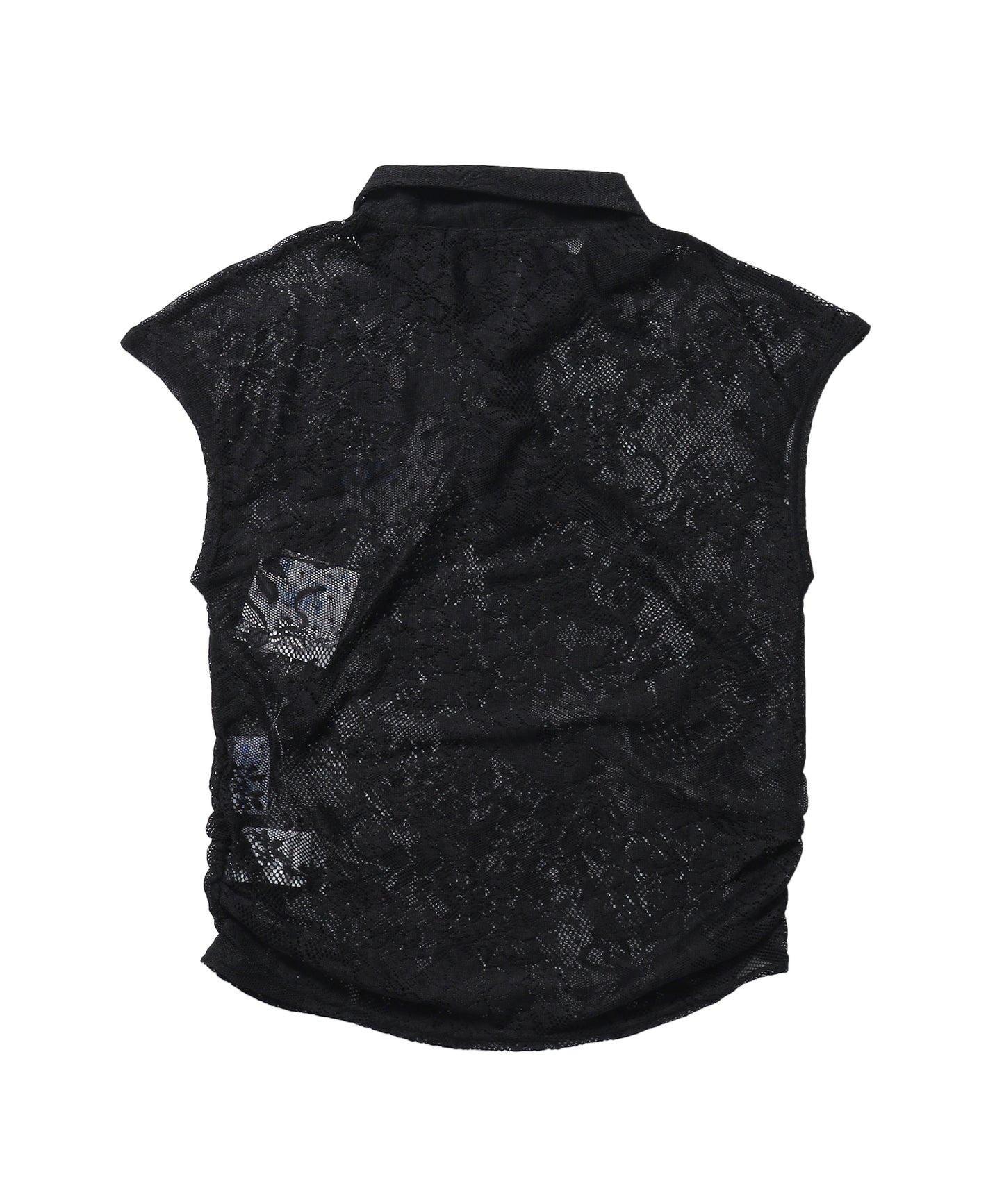 ※WEB限定 / 襟付き / レースフレンチスリーブトップス / sqnz french sleeve lace top ブラック