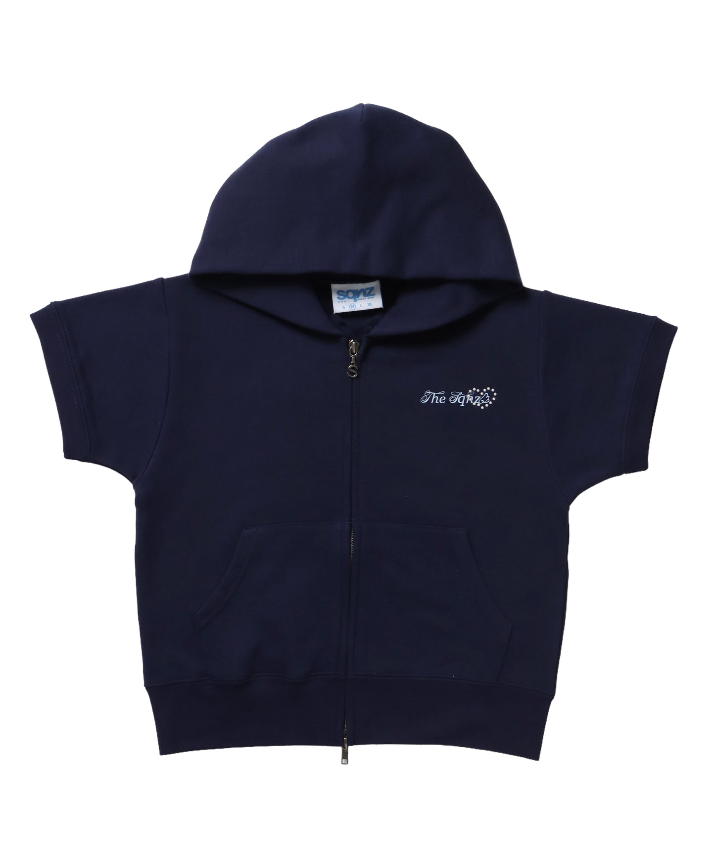 ※WEB限定 /  半袖ジップパーカー / sqnz pearl short sleeve zip p/k ダークネイビー