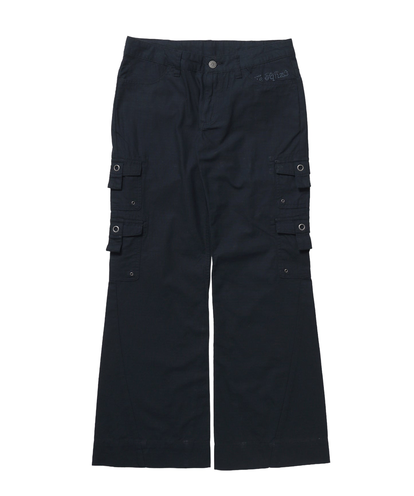 ※WEB限定 / レディースフレアカーゴパンツ / sqnz eyelet low-rise pants ダークネイビー