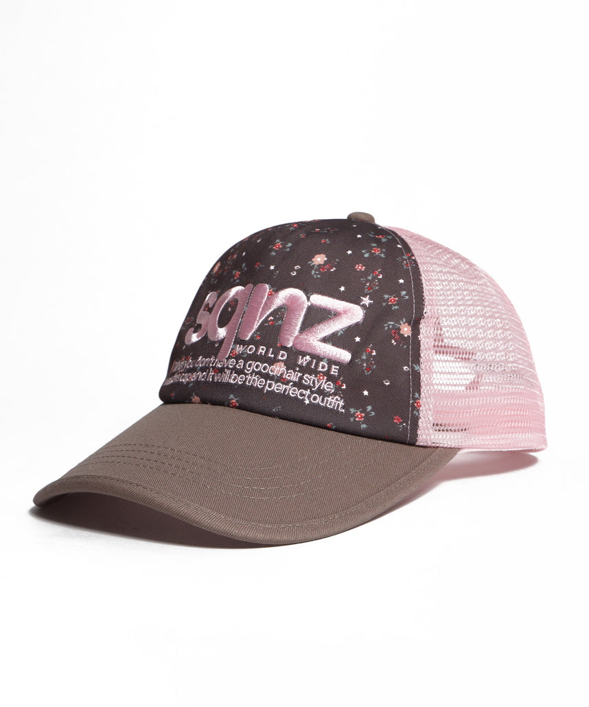 ※WEB限定 / 刺繍 / メッシュキャップ / sqnz mesh logo cap ブラウン