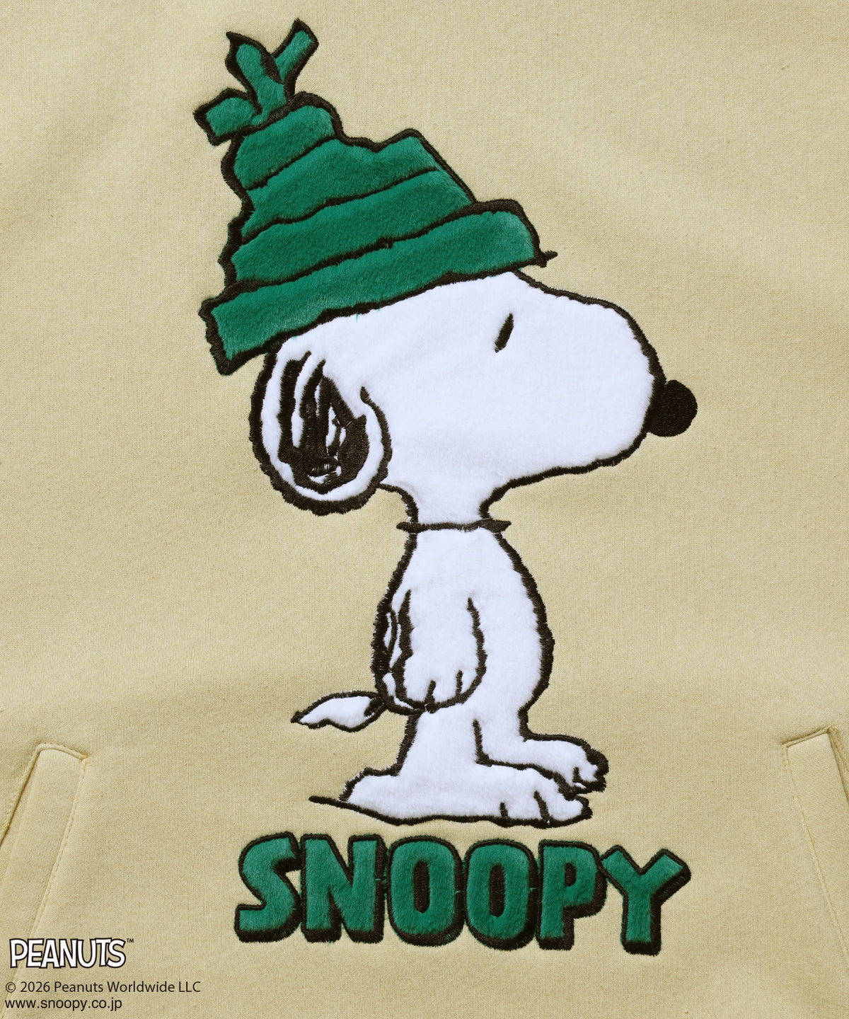 TP FUR SNOOPY APPLIQUE P/K/ スヌーピー ファーワッペン 刺繍 パーカー イエロー
