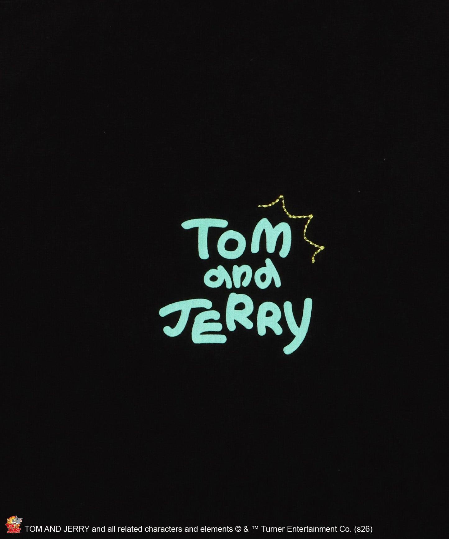 TJ PHOTO & EMB. TEE / トムとジェリー 半袖 クルーネック プリント 刺繍 ワンポイント ユニセックス オーバーサイズ レイヤード ブラック