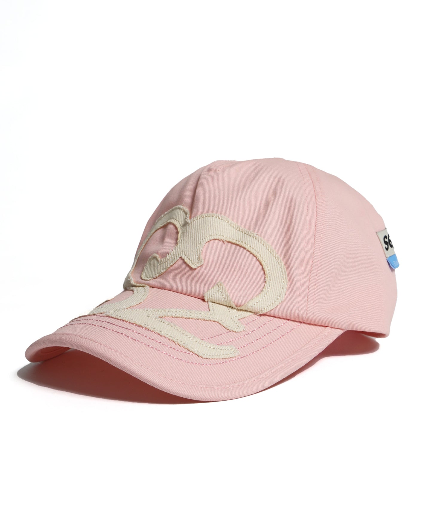※WEB限定 / ワッペン / またぎデザインキャップ /sqnz logo applique stitch cap ピンク