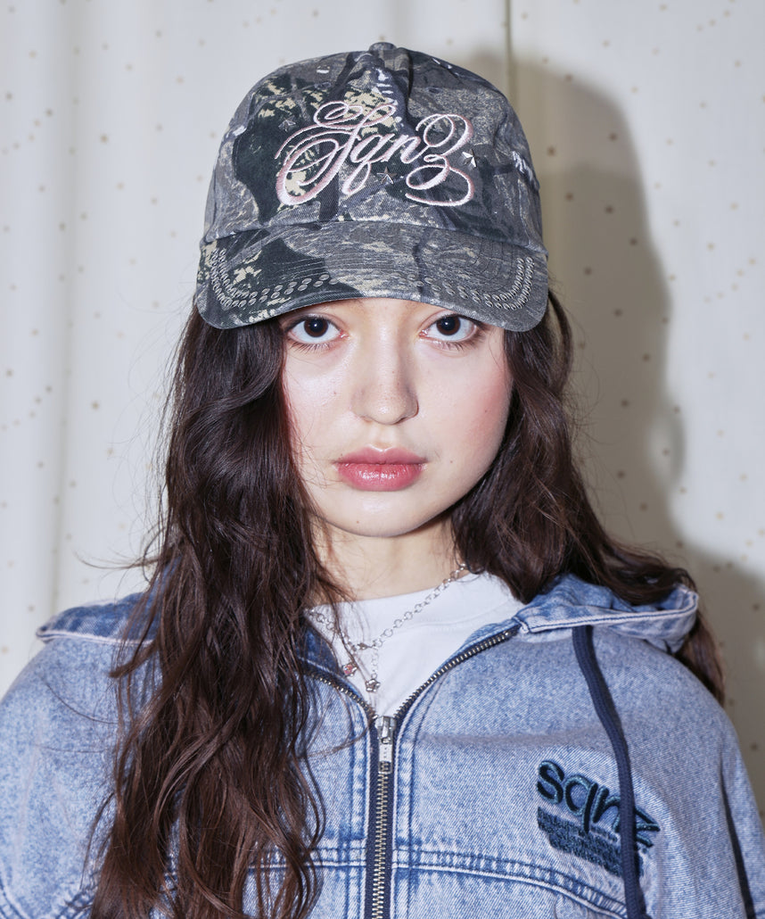 sqnz（エスキュンズ）】sqnz studs cap / キャップ 帽子 スタッズ 刺繍