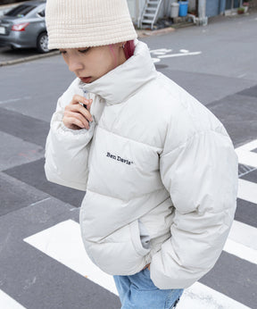 BD PUFFER JACKET / ダウン ジップ ドローコード アイボリー