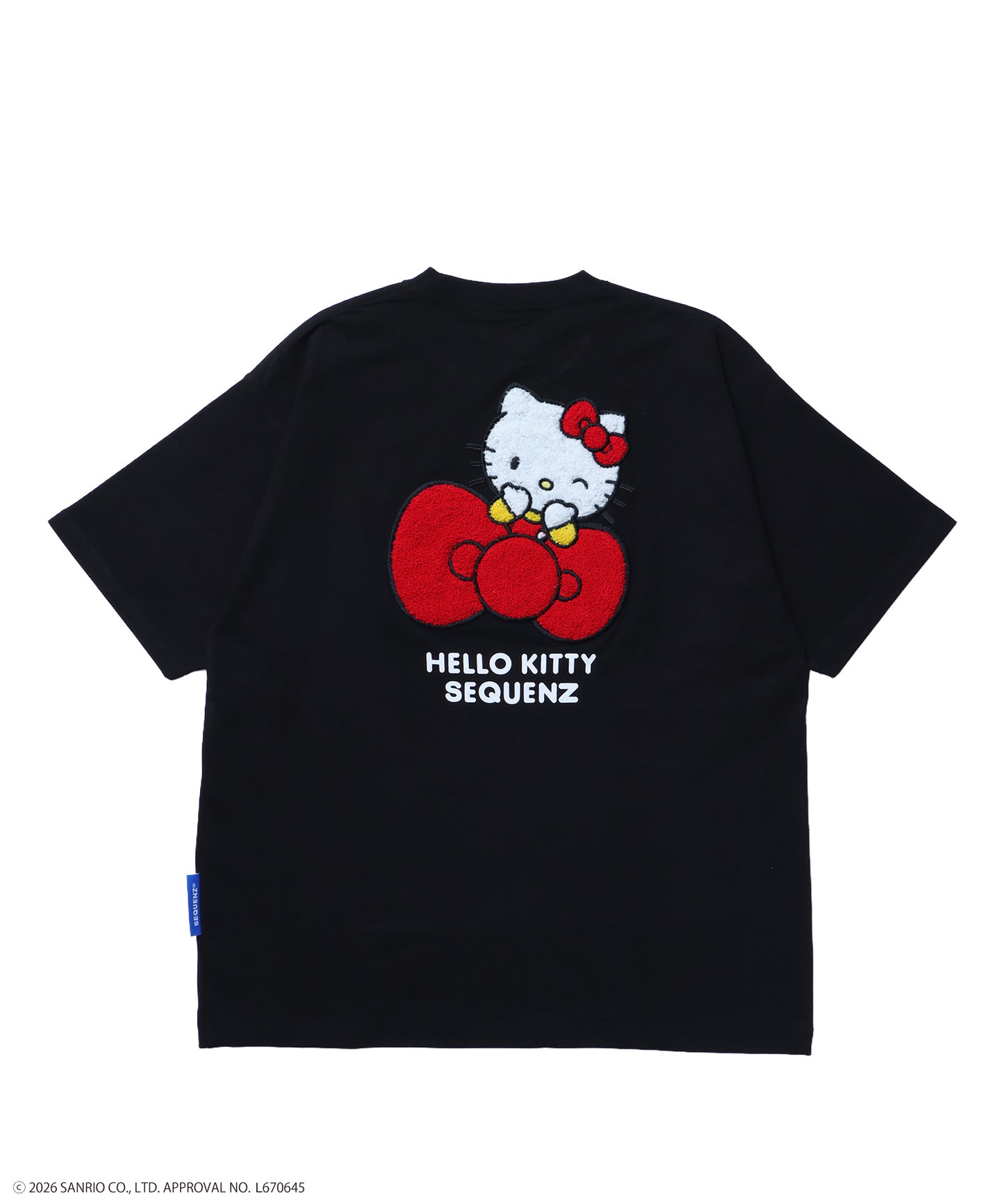 HK EMBROIDERY KITTY TEE / ハローキティ キティちゃん 半袖 クルーネック プリント ワンポイント 刺繍 ブラック