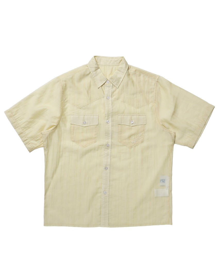 ※WEB限定 / ウエスタン半袖シャツ / sqnz western sheer shirts レモンイエロー