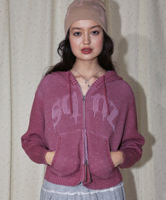 sqnz（エスキュンズ）】sqnz knit zip p/k / ニット ジップパーカー