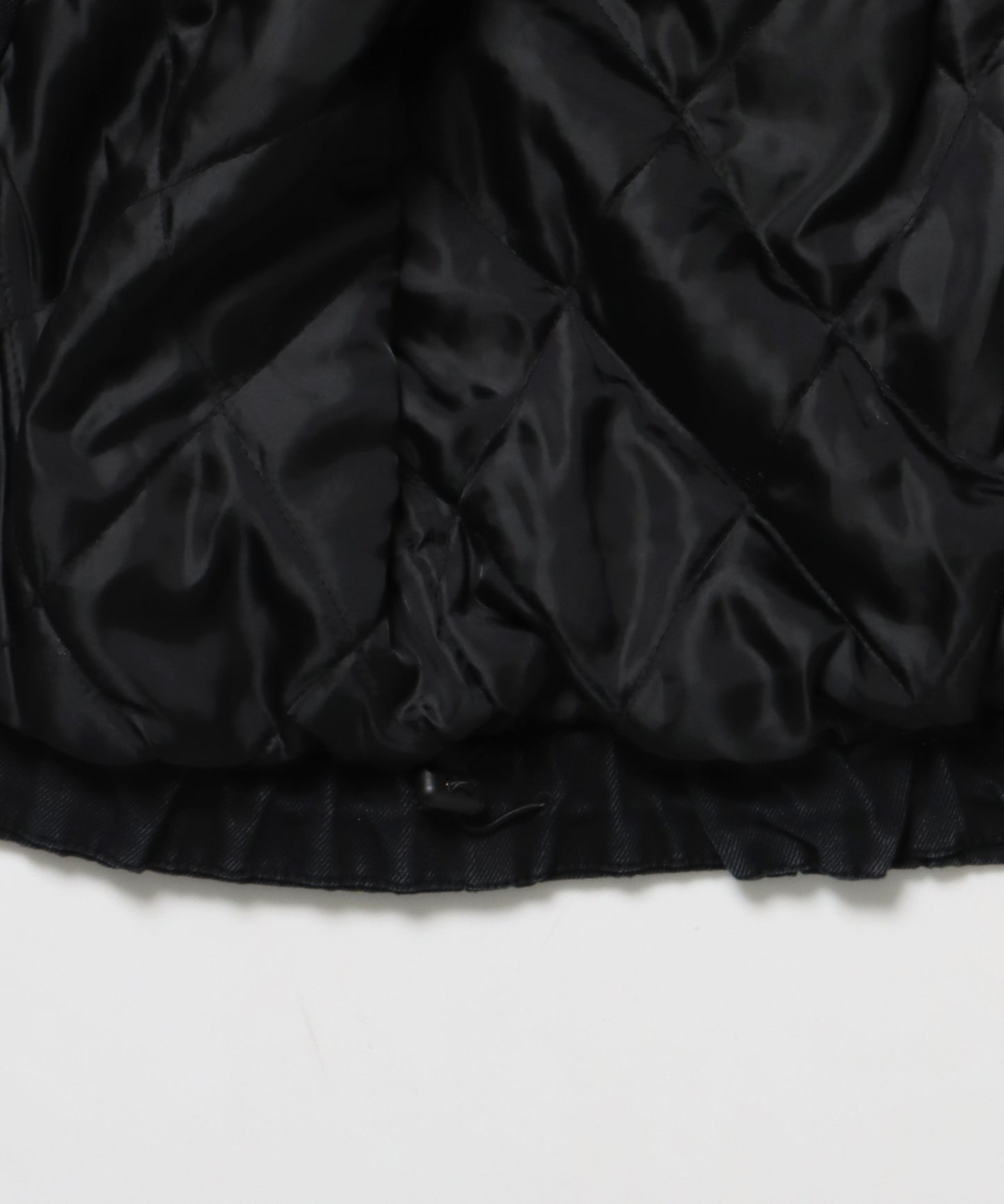 FUR DENIM HOODIE JKT / デニム ジャケット ファー 中綿 ダブルジップ フーディ ブラック