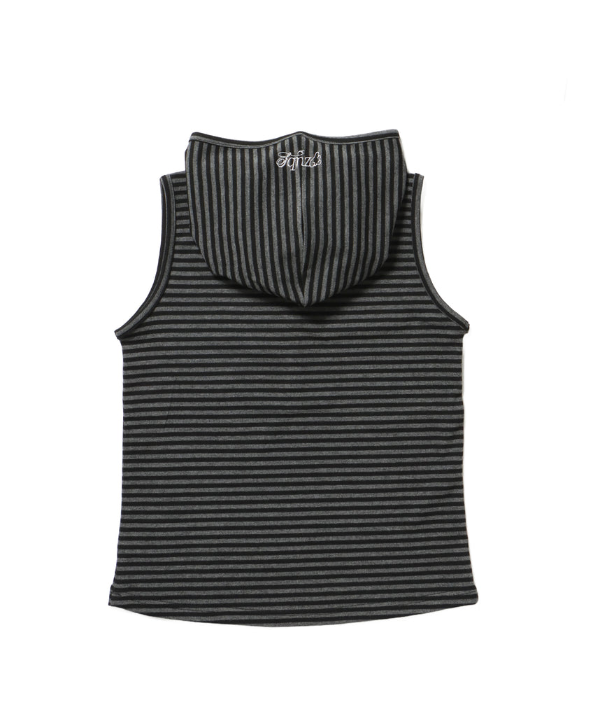 ※WEB限定 / レディースボーダータンクトップ / sqnz border hooded tank top ブラック