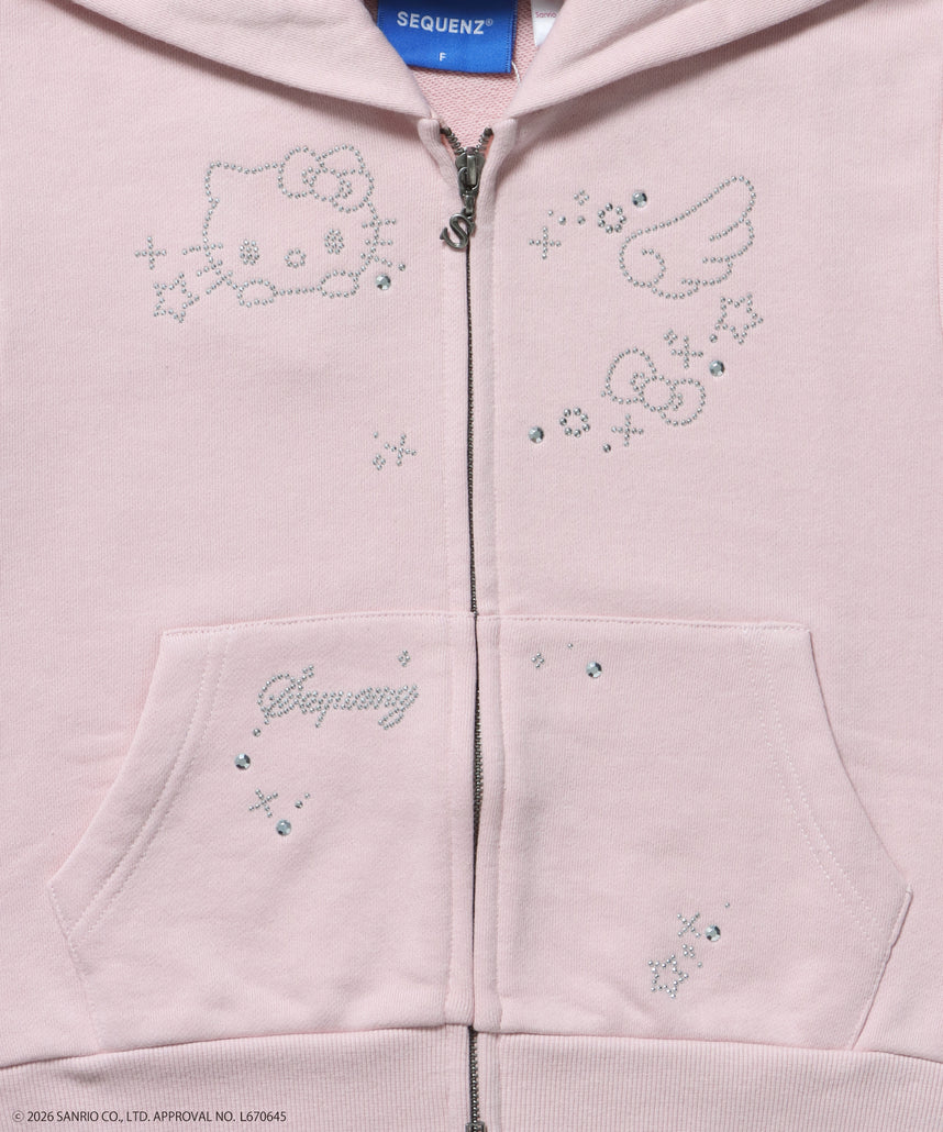 sqnz（エスキュンズ）】HK SHINING KITTY ZIPPK / 半袖 ジップパーカー